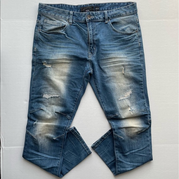 Decibel Slim & Repair Skinny Blue Denim Jeans 36x32 Med Wash Stretch Mid Rise - Picture 6 of 10